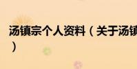 湯鎮宗個人資料(關于湯鎮宗個人資料的介紹)