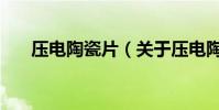 壓電陶瓷片(關于壓電陶瓷片的介紹)