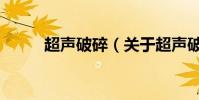 超聲破碎(關于超聲破碎的介紹)