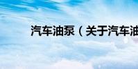 汽車油泵(關于汽車油泵的介紹)