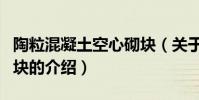 陶粒混凝土空心砌塊(關于陶粒混凝土空心砌塊的介紹)