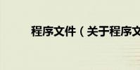程序文件(關于程序文件的介紹)
