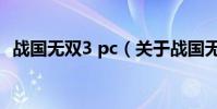 戰國無雙3 pc(關于戰國無雙3 pc的介紹)