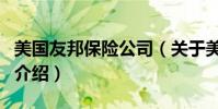 美國友邦保險公司(關于美國友邦保險公司的介紹)