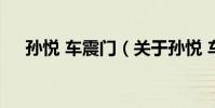 孫悅 車震門(關于孫悅 車震門的介紹)