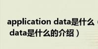 application data是什么(關于application data是什么的介紹)