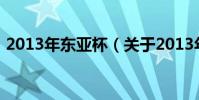 2013年東亞杯(關于2013年東亞杯的介紹)