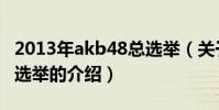 2013年akb48總選舉(關于2013年akb48總選舉的介紹)