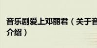 音樂劇愛上鄧麗君(關于音樂劇愛上鄧麗君的介紹)