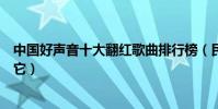 中國好聲音十大翻紅歌曲排行榜(民謠南山南上榜第一名是它)