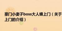 豪門小妻子boss大人纏上門(關于豪門小妻子boss大人纏上門的介紹)