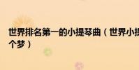 世界排名第一的小提琴曲(世界小提琴十大名曲第一源于一個夢)