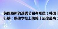 韓國最新的選秀節目有哪些(韓國十大比較火的選秀綜藝排行榜:偶像學校上榜第十熱度最高)