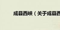 成縣西峽(關于成縣西峽的介紹)