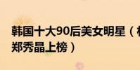 韓國十大90后美女明星(林允兒第二李知恩、鄭秀晶上榜)