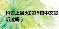 抖音上最火的15首中文歌(歌單必備系列你聽過嗎)