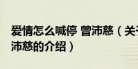 愛情怎么喊停 曾沛慈(關于愛情怎么喊停 曾沛慈的介紹)