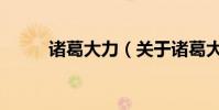諸葛大力(關于諸葛大力的介紹)