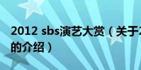 2012 sbs演藝大賞(關于2012 sbs演藝大賞的介紹)