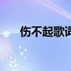 傷不起歌詞（關于傷不起歌詞的介紹）