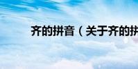 齊的拼音(關于齊的拼音的介紹)