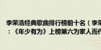 李榮浩經典歌曲排行榜前十名(李榮浩最火十大歌曲排行榜:《年少有為》上榜第六為家人而作)