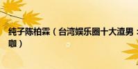 純子陳柏霖(臺灣娛樂圈十大渣男:陳柏霖上榜大多都是玩咖)
