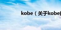 kobe(關于kobe的介紹)