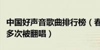 中國好聲音歌曲排行榜(春天里與愛要坦蕩蕩多次被翻唱)
