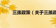 三孩政策(關于三孩政策的介紹)