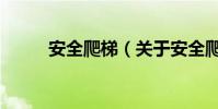 安全爬梯(關于安全爬梯的介紹)