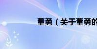 董勇(關于董勇的介紹)