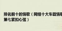 排名前十的情歌(網絡十大車載情歌排行榜:《纏綿》上榜第七緊扣心弦)