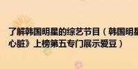 了解韓國明星的綜藝節目(韓國明星綜藝節目排行榜:《強心臟》上榜第五專門展示愛豆)