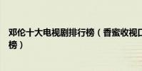 鄧倫十大電視劇排行榜(香蜜收視口碑雙豐收因為遇見你上榜)