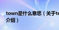 town是什么意思(關于town是什么意思的介紹)