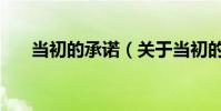 當初的承諾(關于當初的承諾的介紹)