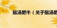 酸湯肥牛(關于酸湯肥牛的介紹)