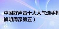 中國好聲音十大人氣選手排行榜(吳莫愁特色鮮明周深第五)