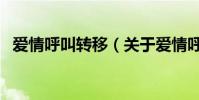 愛情呼叫轉移(關于愛情呼叫轉移的介紹)