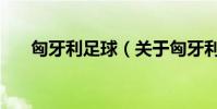 匈牙利足球(關于匈牙利足球的介紹)
