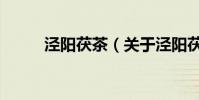 涇陽茯茶(關于涇陽茯茶的介紹)