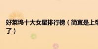 好萊塢十大女星排行榜(簡直是上帝寵兒!這臉蛋身材我哭了)
