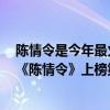 陳情令是今年最火的電視劇（微博十大熱門電視劇排行榜：《陳情令》上榜第三下飯神劇）