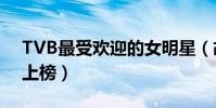 TVB最受歡迎的女明星(胡杏兒和胡定欣均上榜)