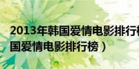 2013年韓國愛情電影排行榜(2014好看的韓國愛情電影排行榜)