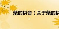 柴的拼音(關于柴的拼音的介紹)