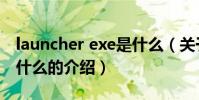 launcher exe是什么(關于launcher exe是什么的介紹)