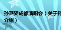 孫燕姿成都演唱會(關于孫燕姿成都演唱會的介紹)