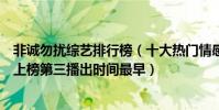 非誠勿擾綜藝排行榜(十大熱門情感綜藝排行榜:非誠勿擾上榜第三播出時間最早)